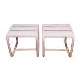 Set of 2 white stools