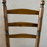 Ancienne chaise en bois tourné et empaillée