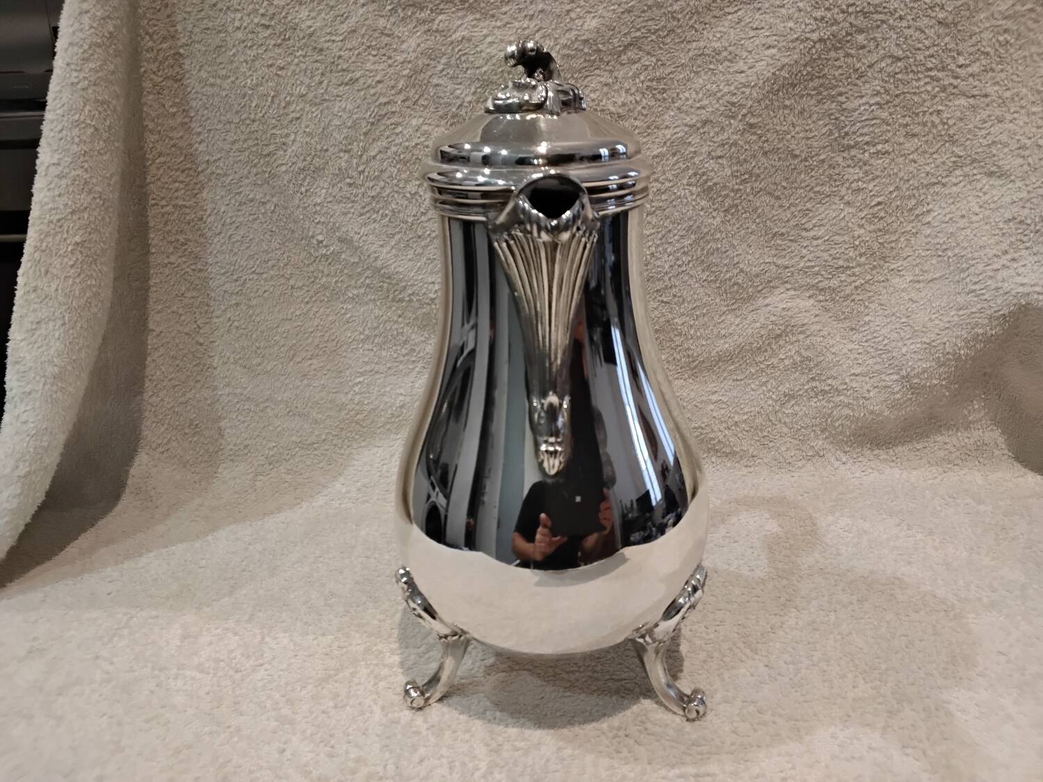 Silver-plated metal coffee pot by Christofle silversmiths, Marly model