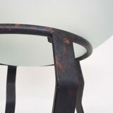 Italian floor light in iron, stone and glass