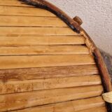 Set of bamboo and rattan pedestal tables