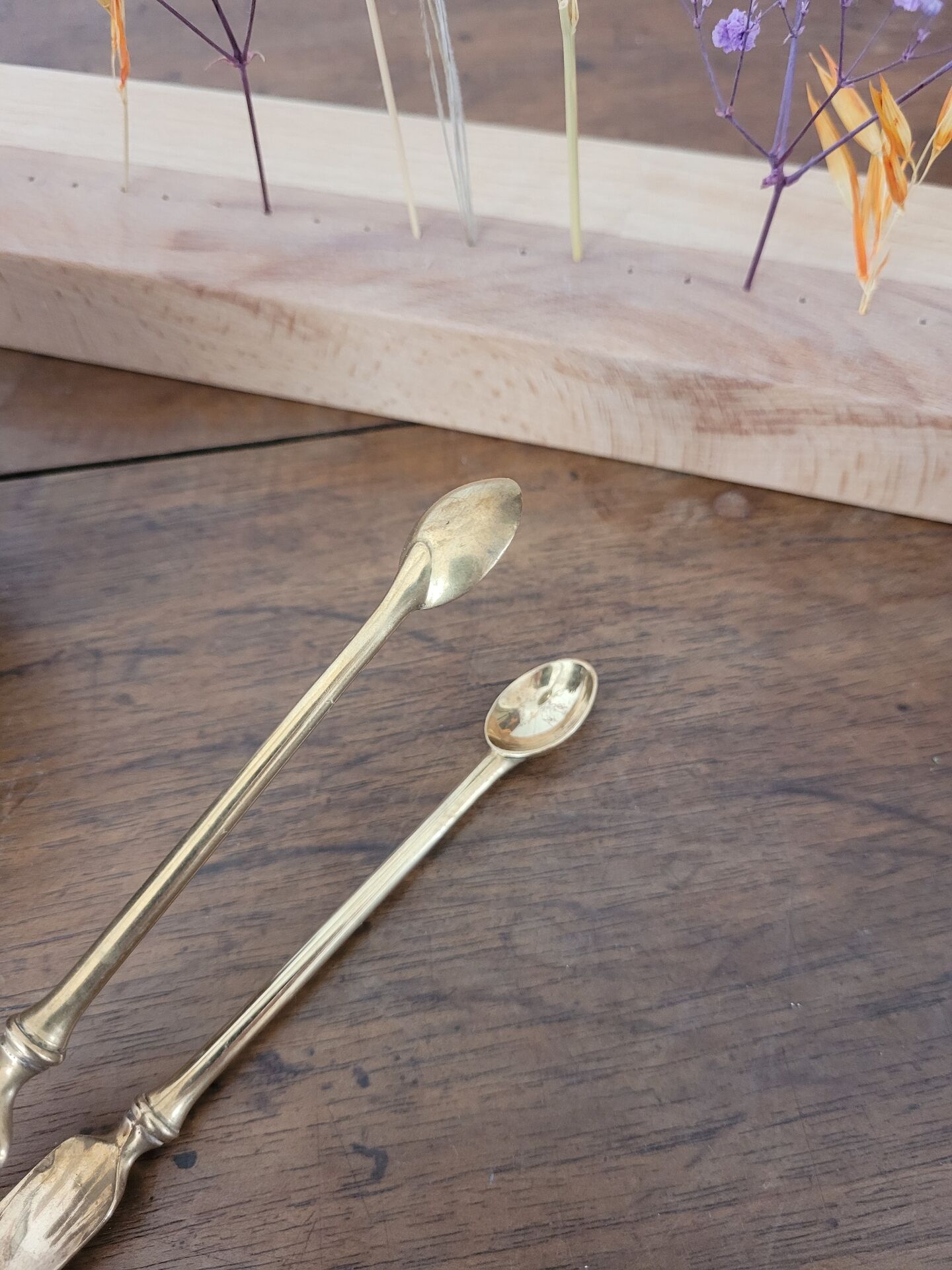 Golden metal sugar tongs