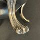 Antique silver-plated metal milk jug – Rococo style, chased decoration, early