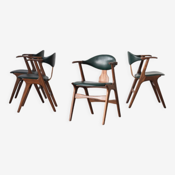 Set de 4 chaises par Louis van Teeffelen pour Awa, design hollandais, années 1950