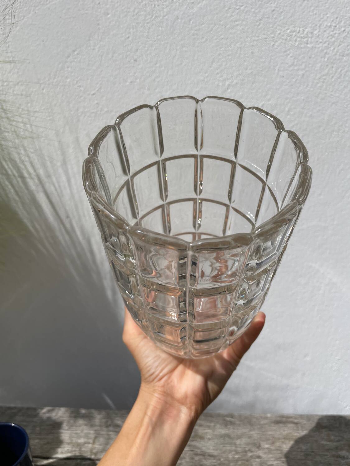 Faceted glass vase