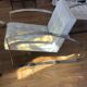 Meridiani armchair — italian design, chrome steel and tufted white leather.