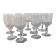 11 chiseled crystal wine glasses