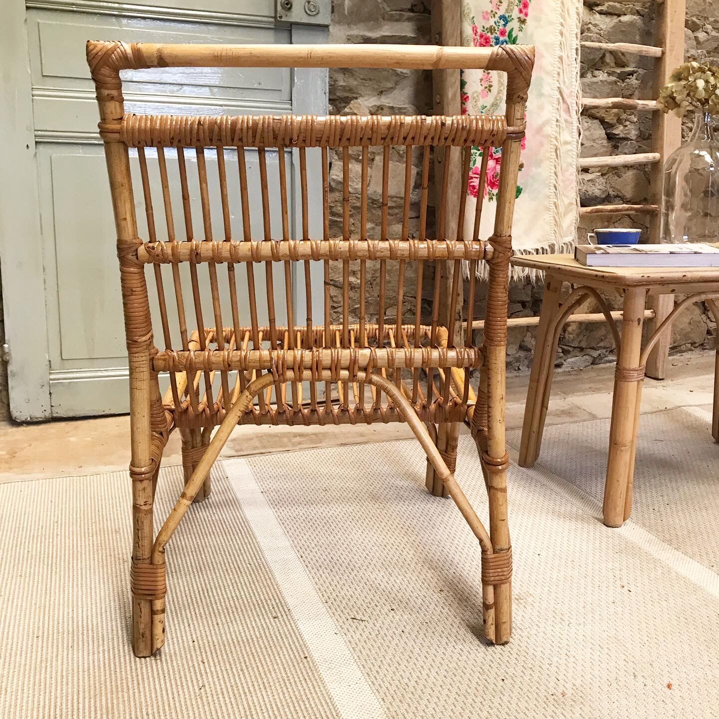 Vintage rattan armchair