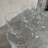 Set of six Bayel Champagne crystal stemmed glasses