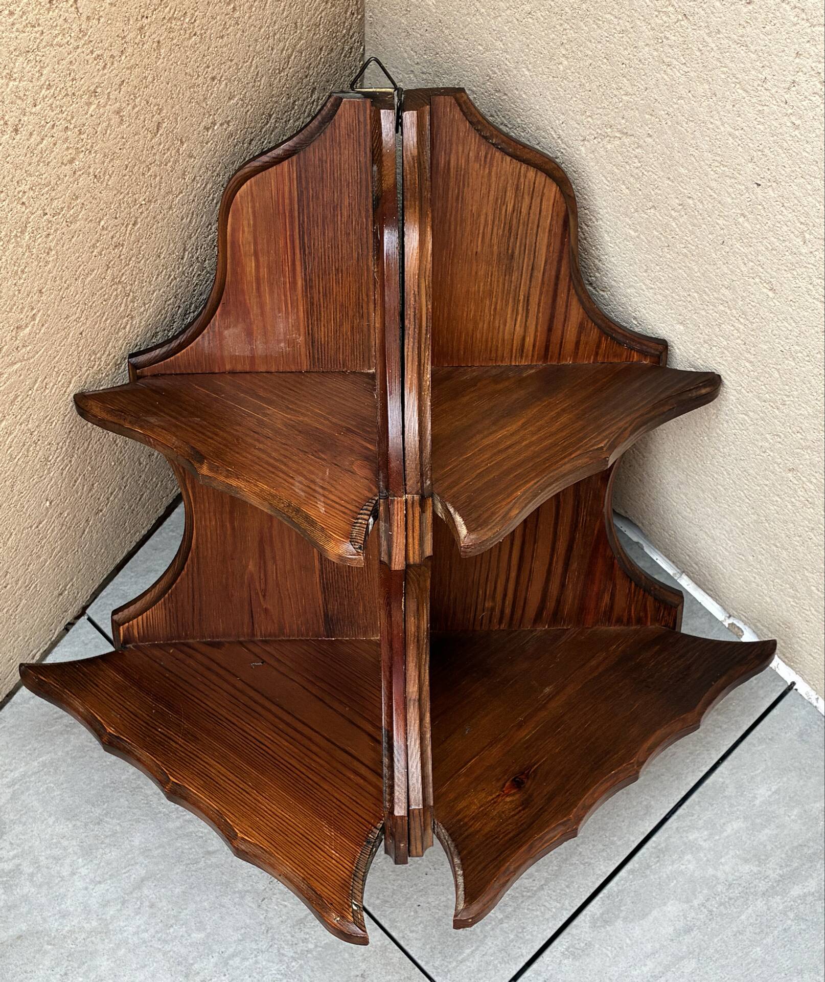 Pair of vintage corner shelves