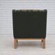 1970s, Danish armchair, green furniture wool, solid oak wood.