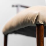 Set of 3 office chairs wood leather 50s vintage