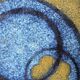 Vintage enamelled ceramic trivet – 1970s – Abstract decor