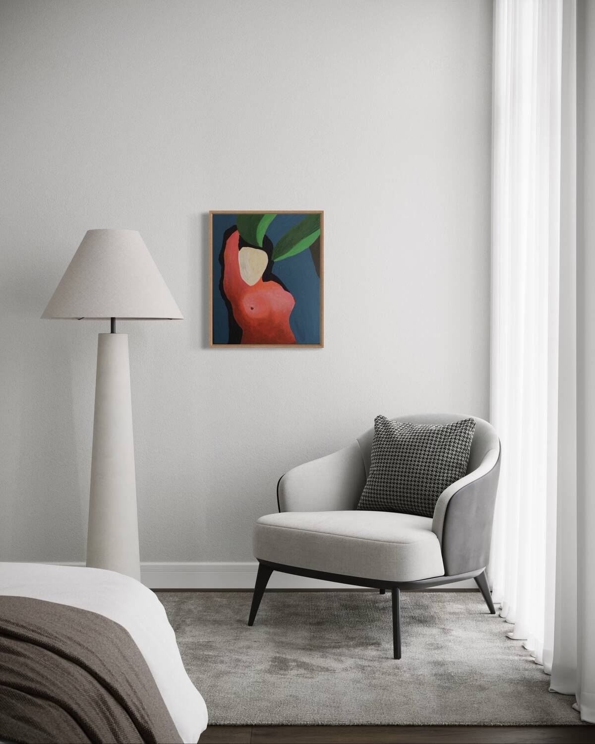 Peinture originale "femme sous un palmier" par Bodasca