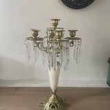 19th century marble, brass and tassel chandelier