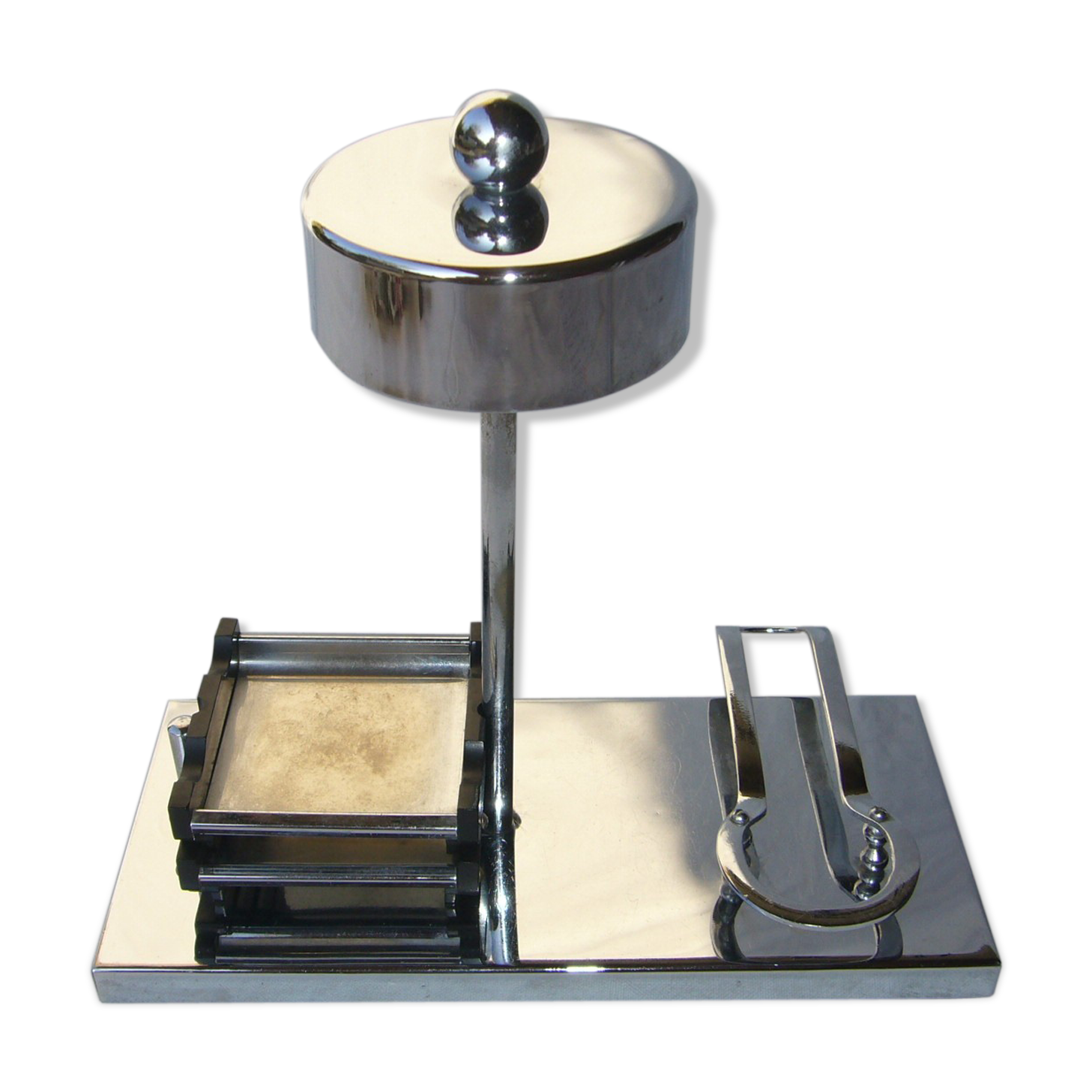 Chrome metal pipe art deco door