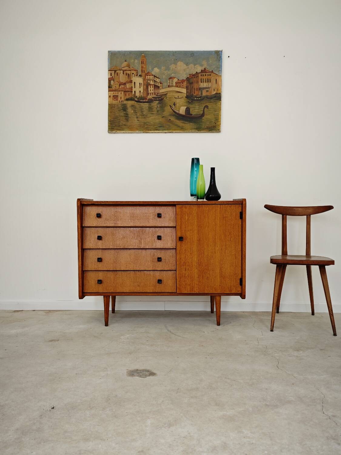 Small sideboard with spindle legs, France 1960