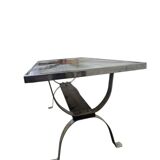 Vintage space age coffee table with chrome frame