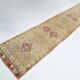 Tapis coureur vintage turc beige sable et rose, 80x413 cm