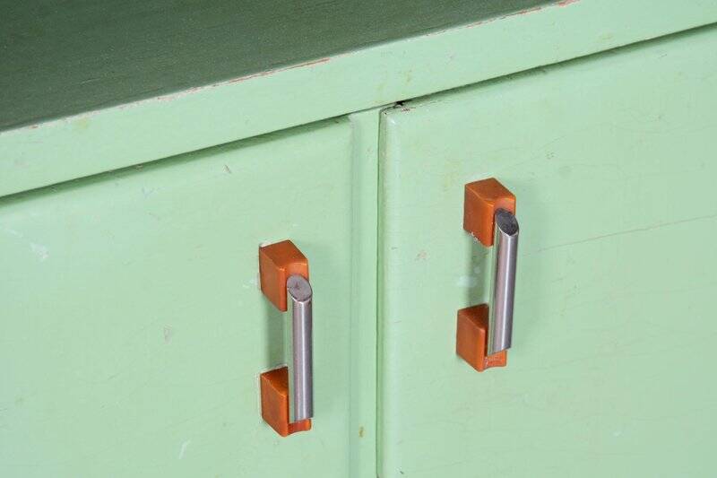 Art Deco Small Cabinet in Spruce & Paint, Czech, 1920s