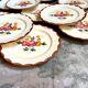 10 hand-painted Longchamp dessert plates, service "Agen" 1950s'