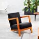 Dutch Modernist Low Profile Armchair from the 1950s in Black Upholstery
