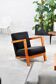 Dutch Modernist Low Profile Armchair from the 1950s in Black Upholstery