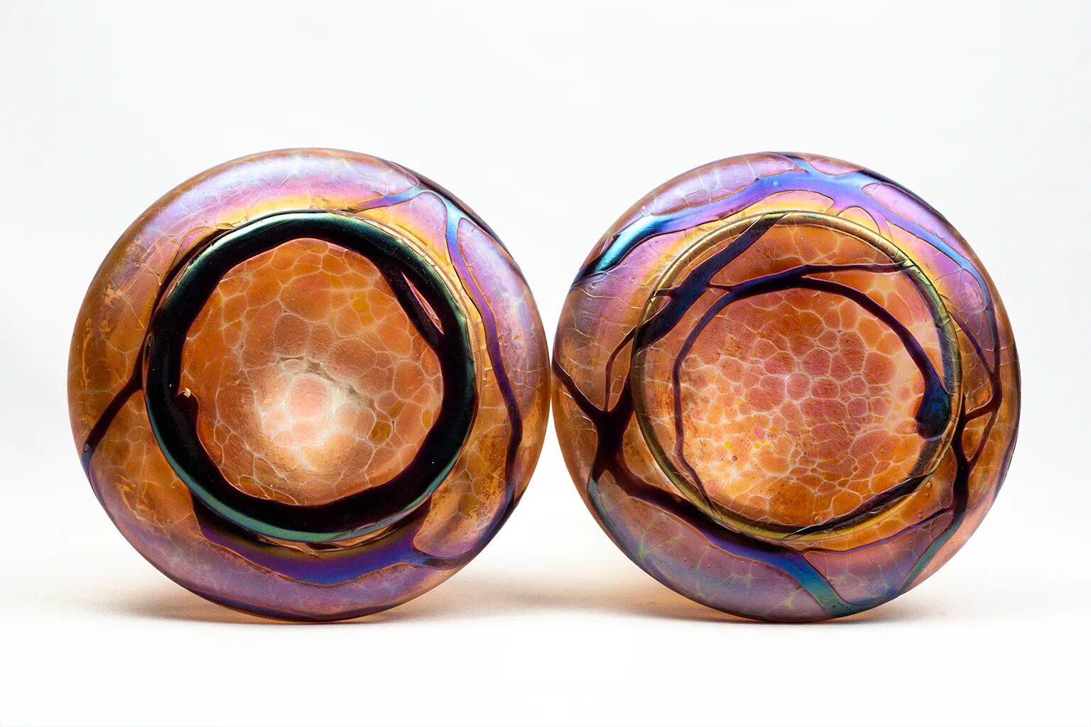 Pair of Art Nouveau iridescent glass vases – Pallme-König & Habel, circa 1900