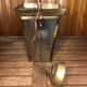 Old brass lantern pendant lamp + vintage glass plate #a592
