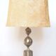Pied de lampe maison Barbier 2 spheres acier poli