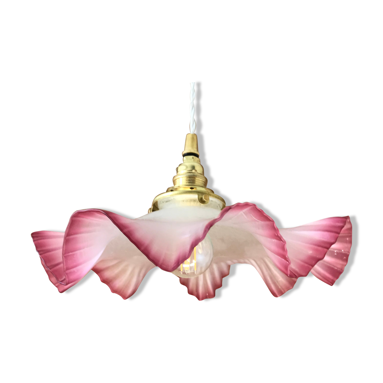Suspension en opaline vintage 1930