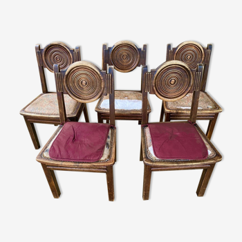 Set of 5 Etienne Kolhman chairs