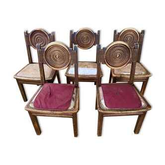 Set of 5 Etienne Kolhman chairs