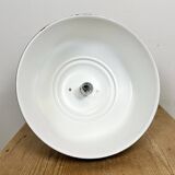 Industrial black pendant factory lamp with cast iron top, 1970s