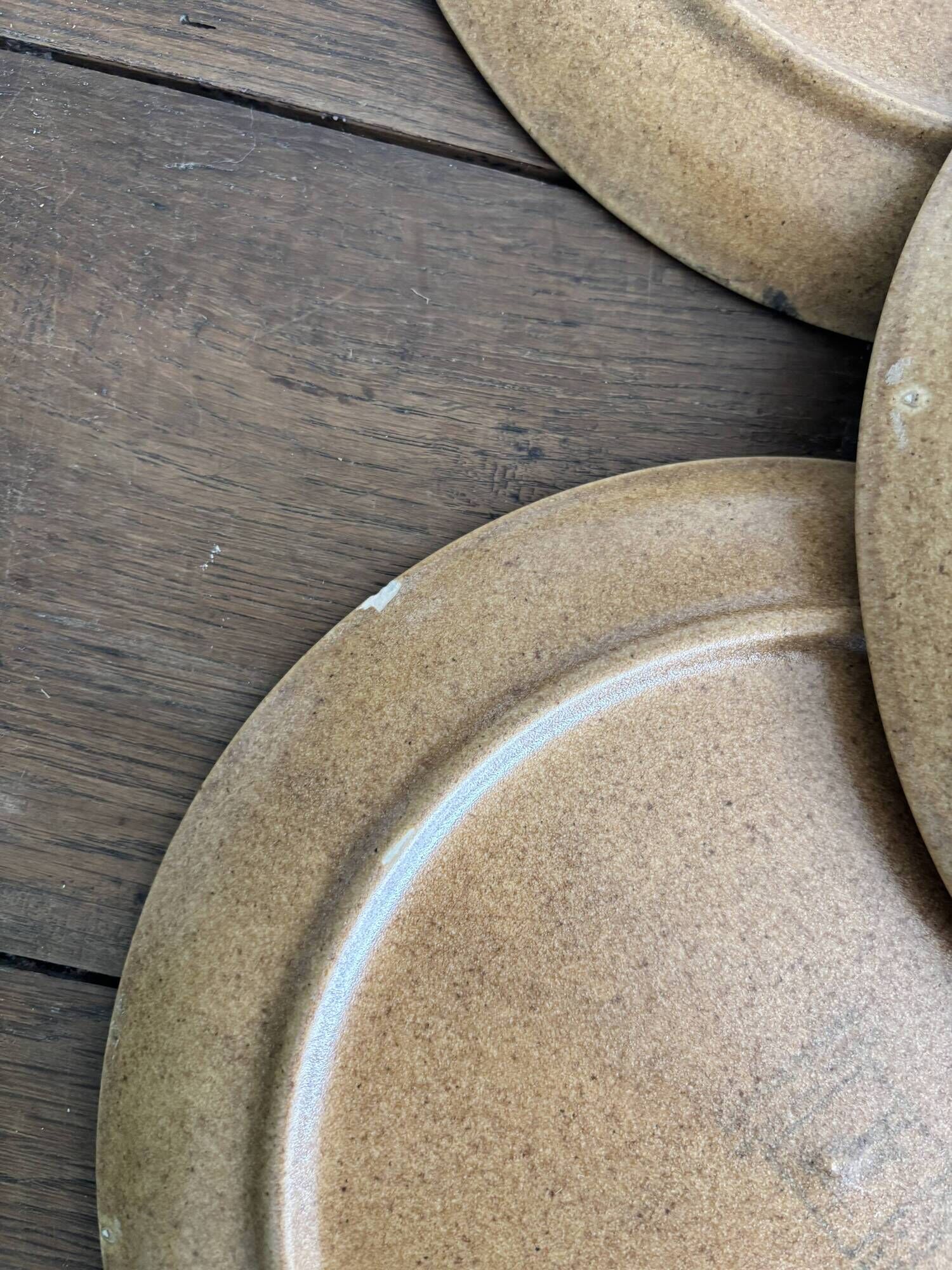 Service of 15 vintage Longchamp plates in stoneware.