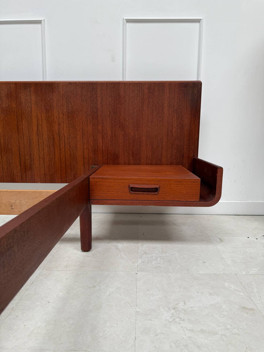 Scandinavian double teak bed