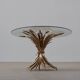 Hollywood regency gilt sheaf of wheat side table “coco chanel”, Italy 1960s