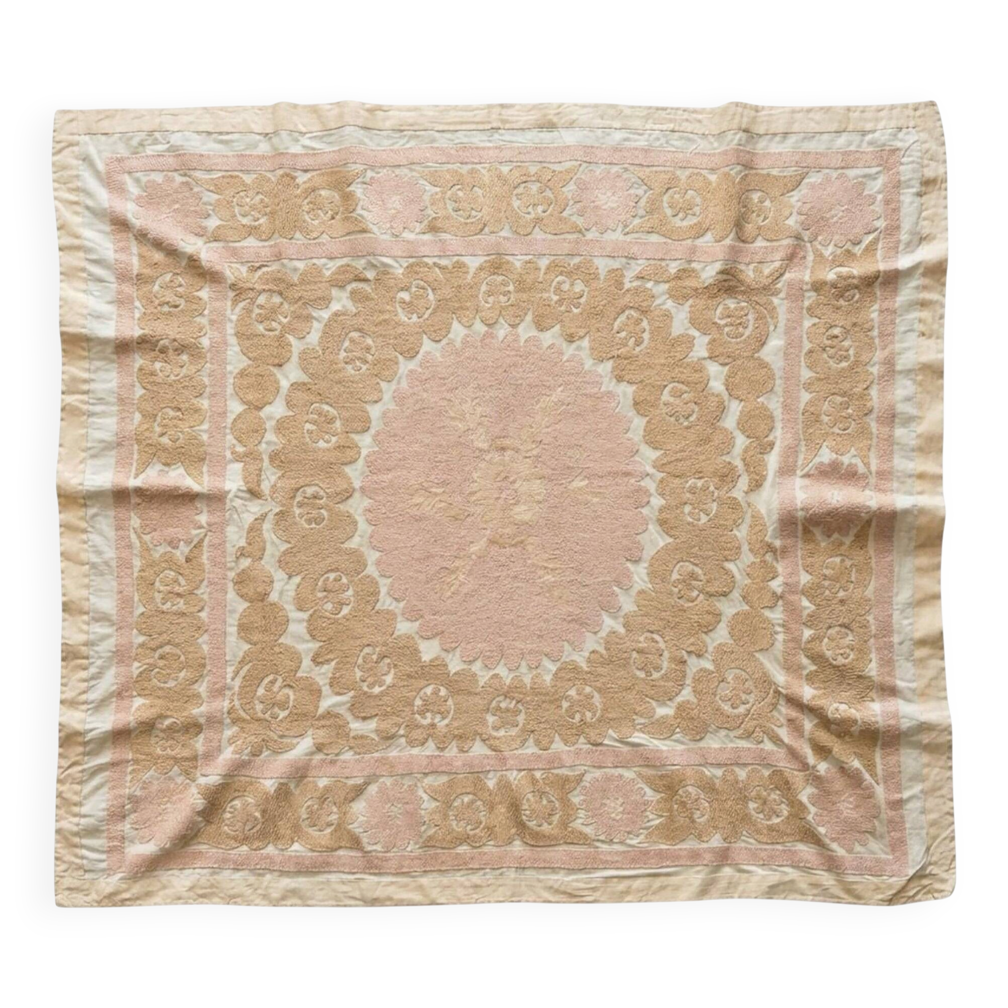 Vintage hand-embroidered tablecloth 132x162 cm