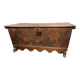 18th century high mountain chest, in solid oak and forged parts.