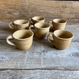 6 tasses en grès France vintage
