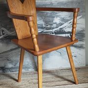 Art-popular armchair 50s in solid wood