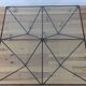 Table basse fil d'acier et plateau en verre