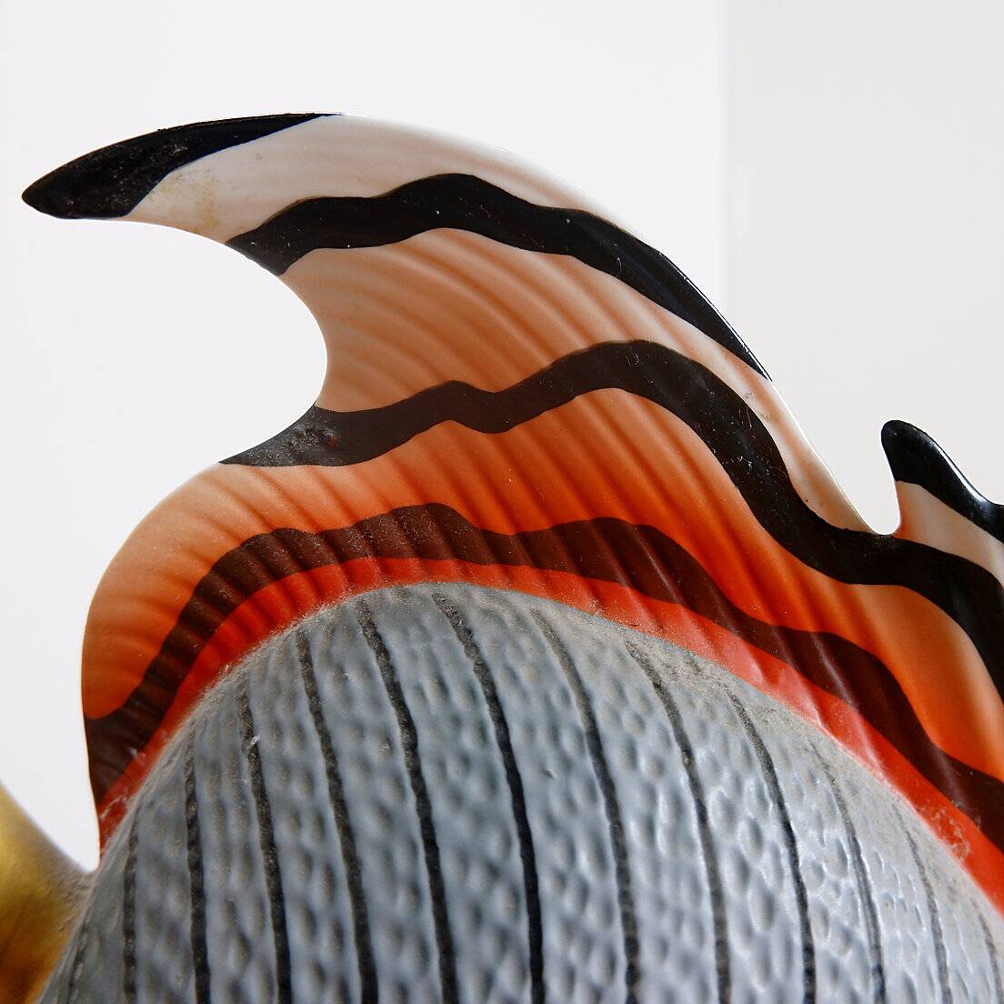 Giulia Mangani for Oggetti Porcelain Sculpture of Fish table Lamp