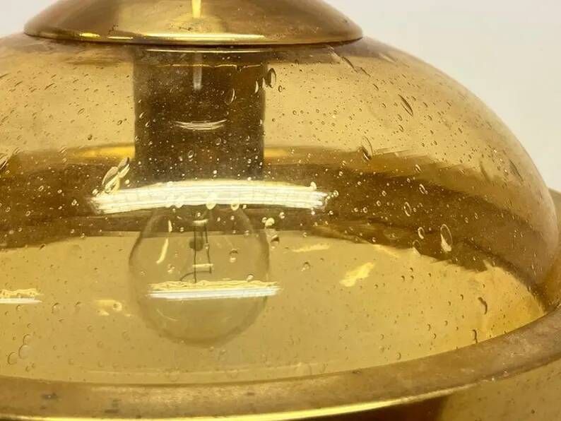 Mid century design Space Age UFO Brass Pendant by Kamenicky Senov, 1970s