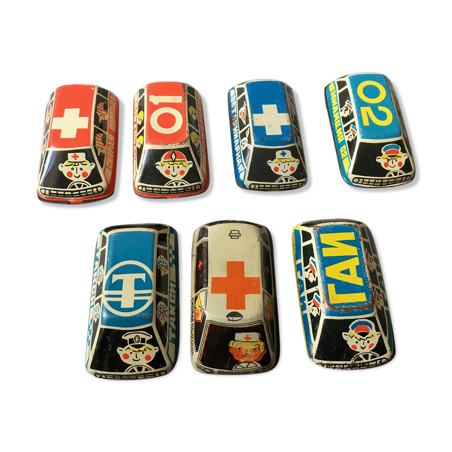 Lot old soviet toys reduced models "emergency"