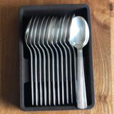 12 Soup spoons Ercuis in silver metal