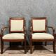 Pair of Empire period mahogany dolphin armchairs circa 1810