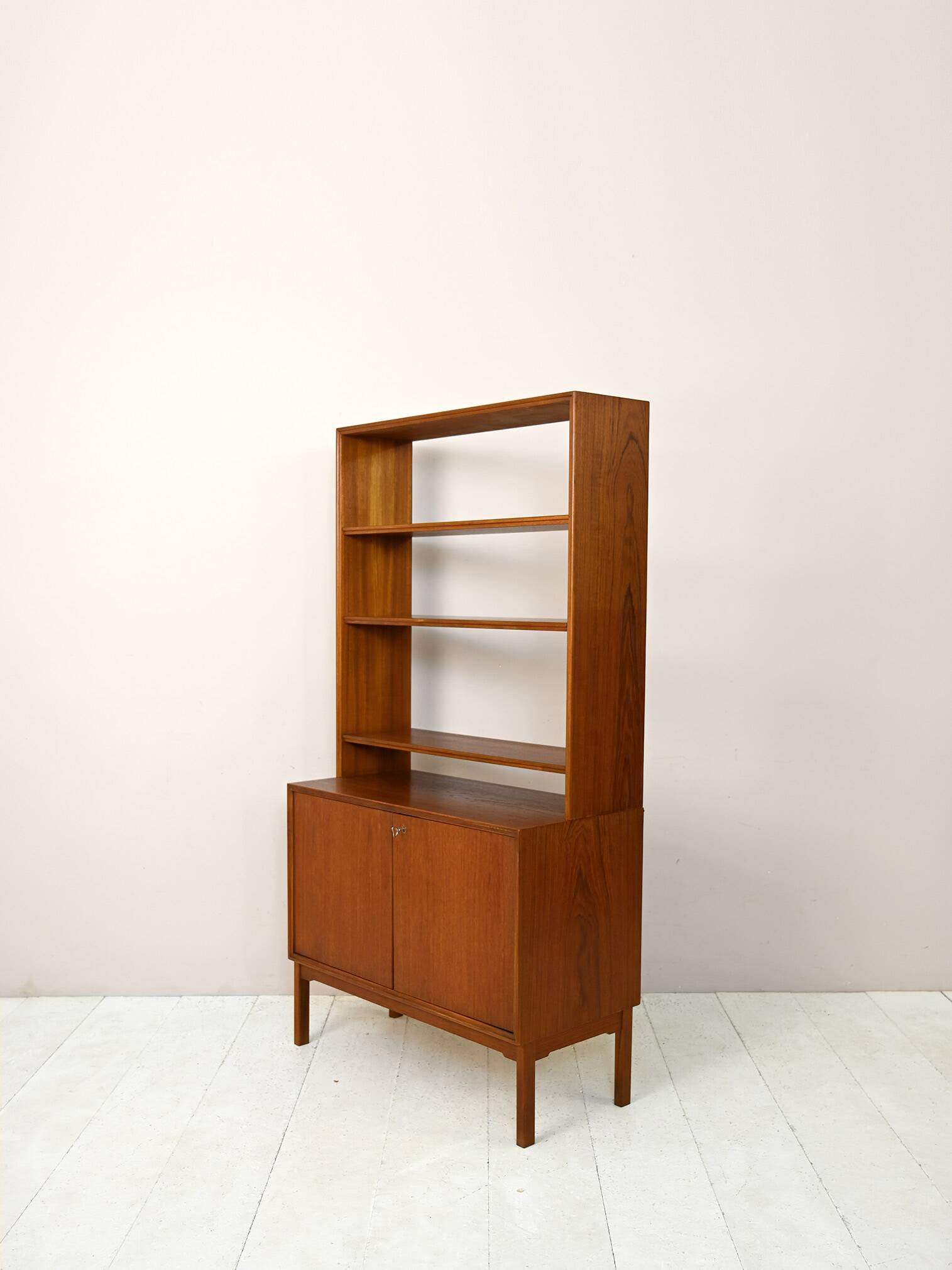 Vintage Swedish bookcase with storage compartment