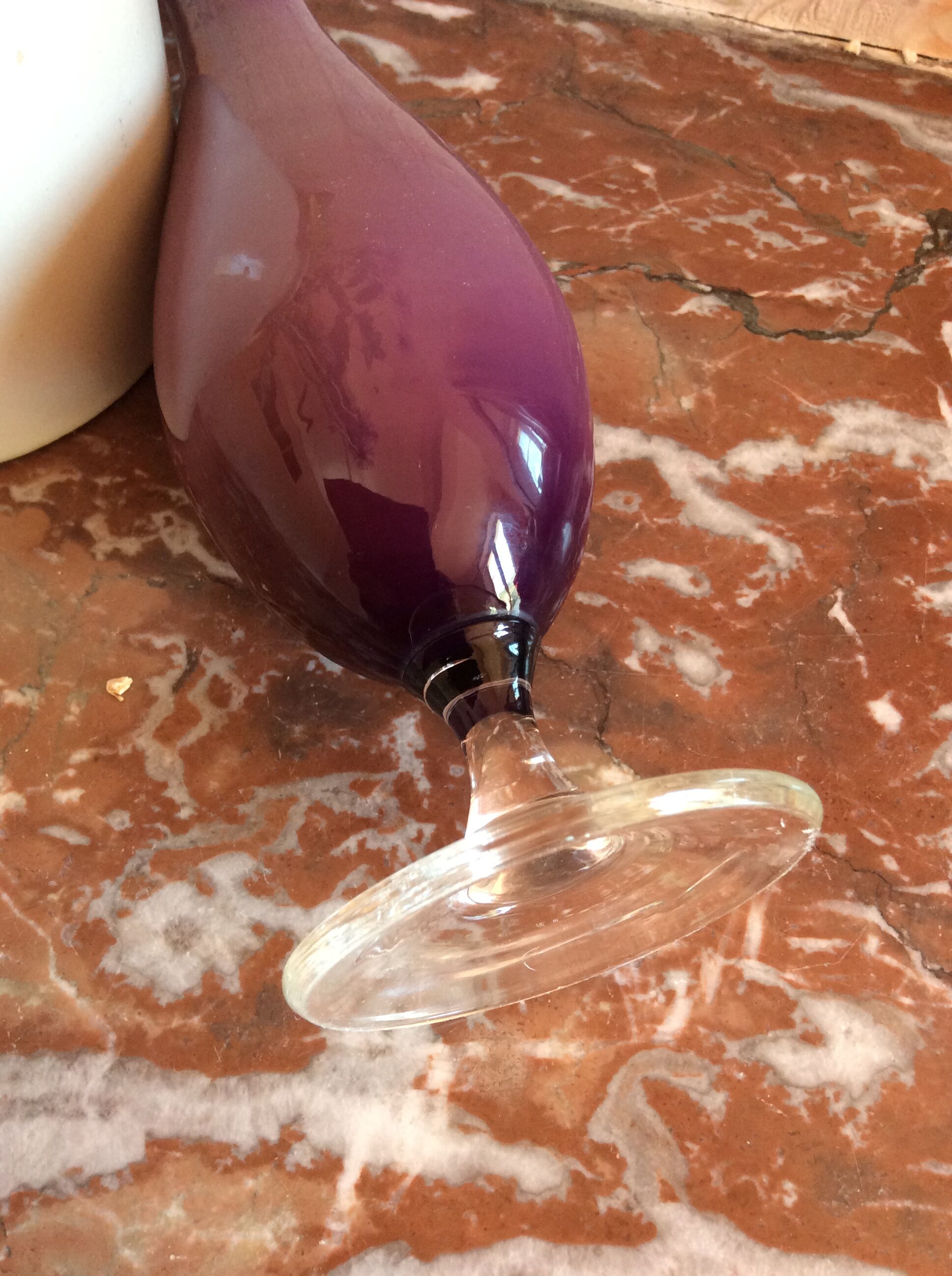 Vase en opaline tricolore