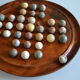 Solitaire game in exotic wood and semi-precious stones